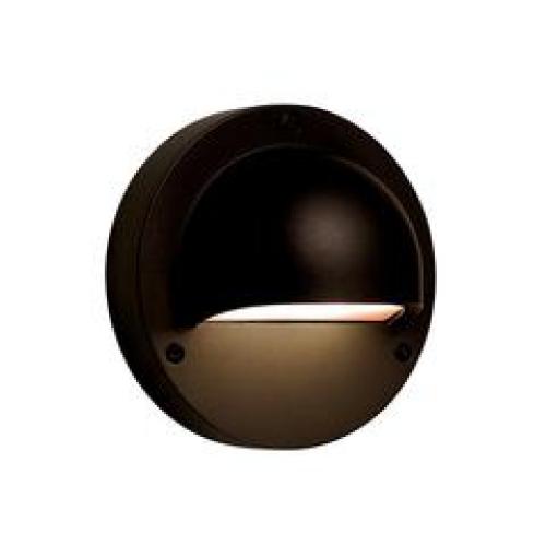 DEIMOS black aluminium wall light 1W white LED