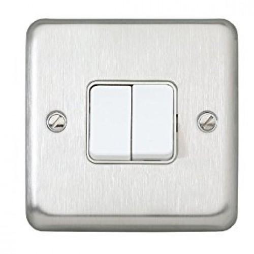 MK K4672BSS 2G 2W switch brushed stainless steel