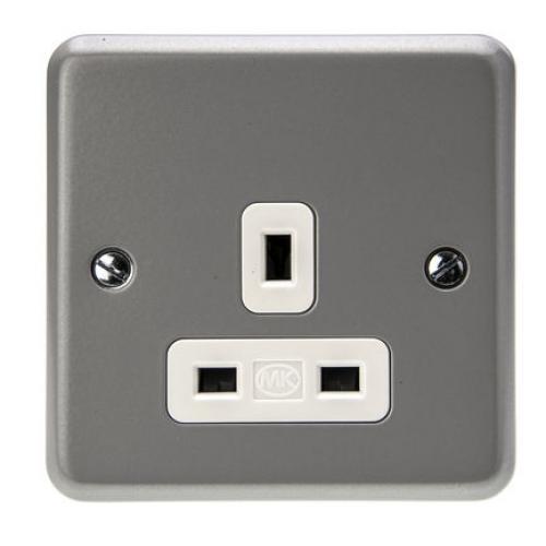 MK K848ALM 1g metal clad unswitched socket