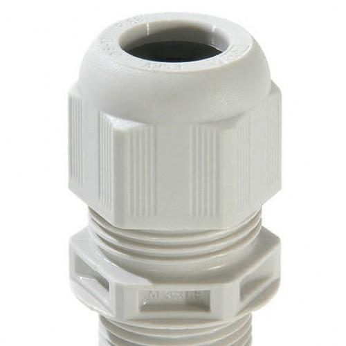 White compression gland 20mm  c/w locknut PK10