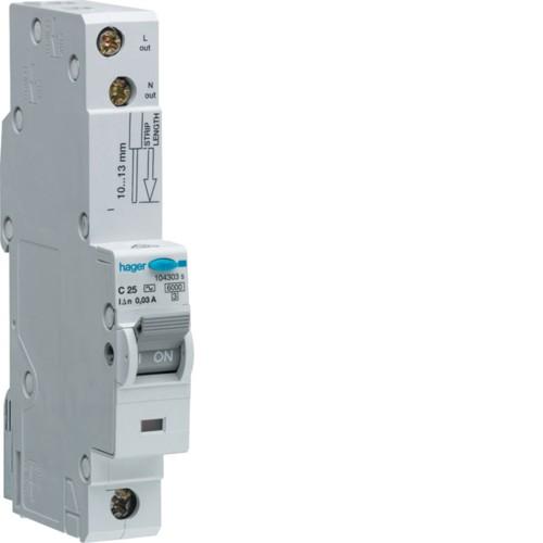 Hager 45A TYPE B RCBO 30mA 10ka FOR TP BOARD