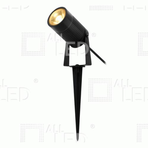 5W LED spike light Blk IP65 3000K c/w filters