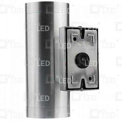 Aluminium finish cast twin GU10 wall light