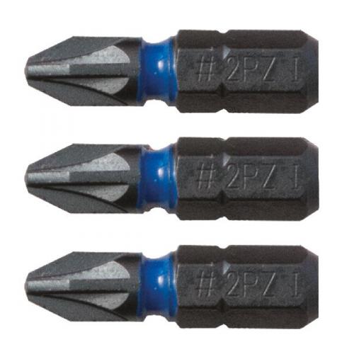 C.K pozi PZ2 x25mm screwdriver bit-card of 3