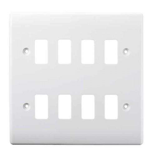 BG G88 8gang white grid plate