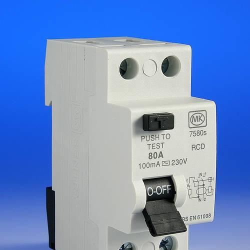 MK 7580S 80A 100ma RCD 2 module 6KA rating