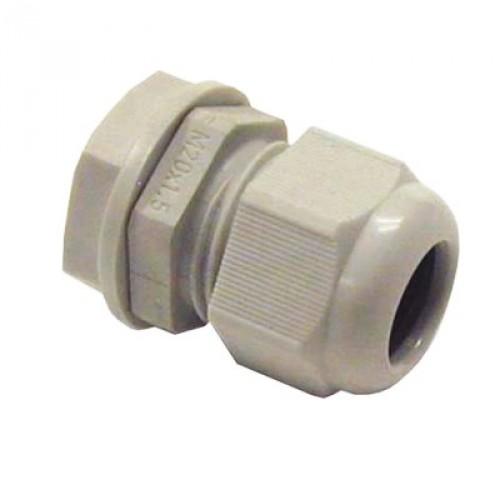 20mm cable gland & l/nut IP68 grey (6-12mm dia)