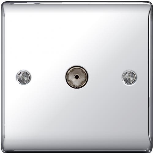 1 Gang Co-axial Socket Polished Chrome