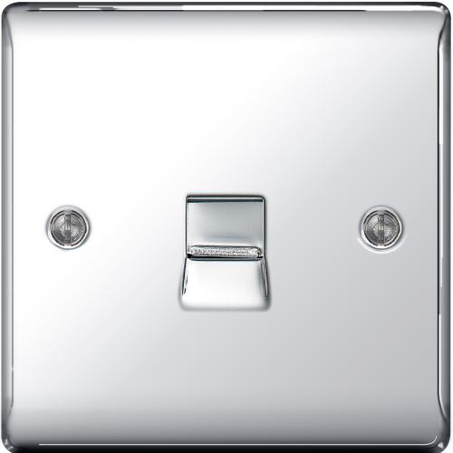 BG 1 gang slave phone socket Polished Chrome