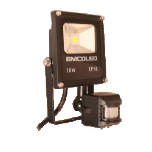 Emcolite 10W LED slimline PIR floodlight 6-6500k