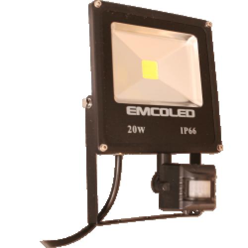 Emcolite 20W LED slimline PIR floodlight 6-6500k