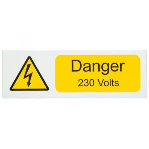 x 10 Danger 230 Volt S/A Label 75 x 25mm