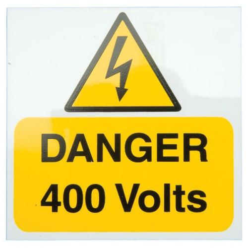 x 5 Danger 400 Volts Rigid Label 75 x 25mm