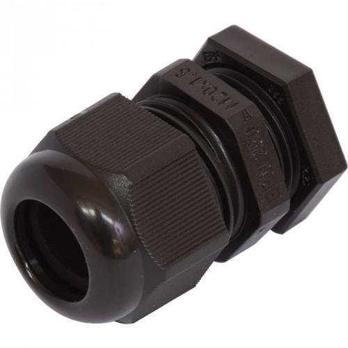 20mm cable gland & l/nut black IP68 (10-14mm dia)