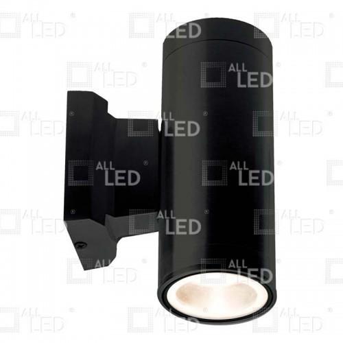 Black cast aluminium Twin GU10 wall light