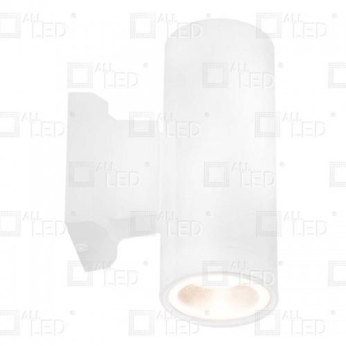 White cast aluminium Twin LED GU10 wall light