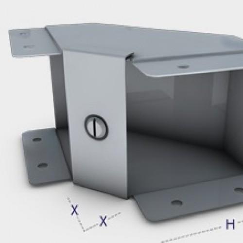 100x100 metal gusset bend inside lid