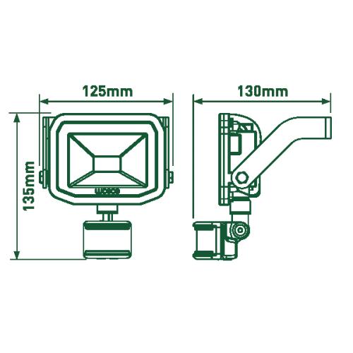 BG 8W LED slimline PIR floodlight (600lm) 5000K