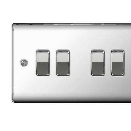 4gang 2 Way switch Polished Chrome