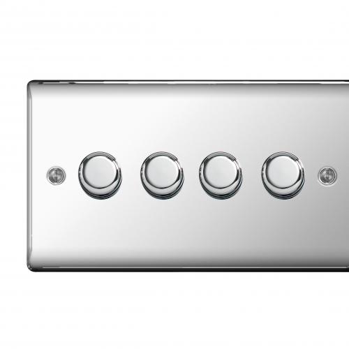 4 Gang Dimmer Switch Polished Chrome