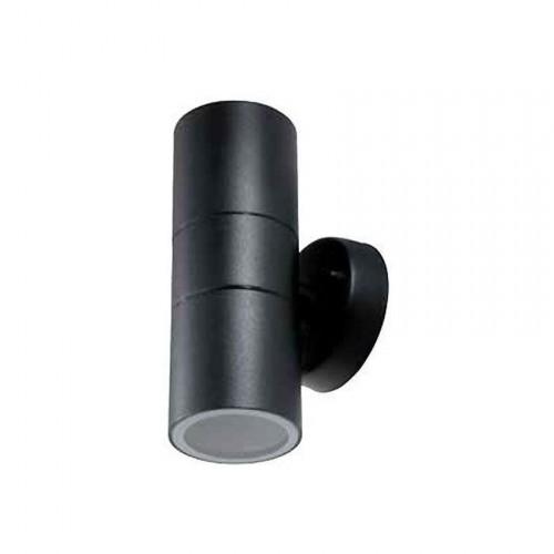 Black Steel Twin GU10 wall light