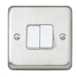 MK K4672BSS 2G 2W switch brushed stainless steel