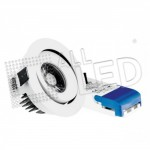 ALL LED 10W IP44 dimmable adjustable Fire Rated Downlight