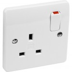 MK K2757WHI 1G DP 13A switched socket