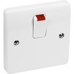 MK K5423WHI 20A DP switch c/w f/outlet & neon