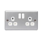 2 gang socket outlet Metalclad D.P switched