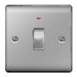 1g D/P switch c/w neon Brushed Steel