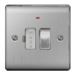 13a Swtd spur c/wNeon & F/Outlet Brushed Steel