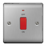 45a D/P switch c/w neon Brushed Steel (1g Plate)