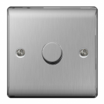 1 Gang Dimmer Switch Brushed Steel