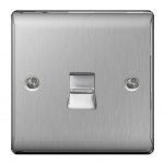 BG 1 gang master phone socket Brushed Steel