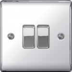 2gang 2 Way switch Polished Chrome