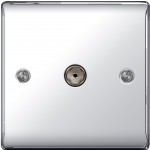 1 Gang Co-axial Socket Polished Chrome