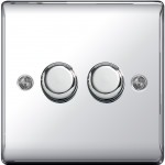 2 Gang Dimmer Switch Polished Chrome