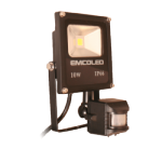 Emcolite 10W LED slimline PIR floodlight 6-6500k