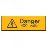 x 5 Danger 400 Volts Rigid Label 75 x 25mm