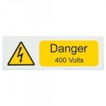 x 10 Danger 400 Volt S/A Label 75 x 25mm