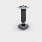 M6 x 12mm roofing nut & bolt