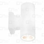 White cast aluminium Twin LED GU10 wall light