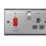 45a D/P Cooker Control c/w neon Brushed Steel