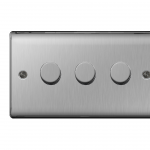 3 Gang Dimmer Switch Brushed Steel