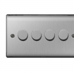 4 Gang Dimmer Switch Brushed Steel