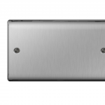 2 Gang blank plate Brushed Steel