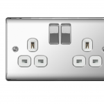 2 Gang 13a switch socket Polished Chrome