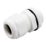 20mm cable gland & l/nut IP68 white (10-14mm dia)